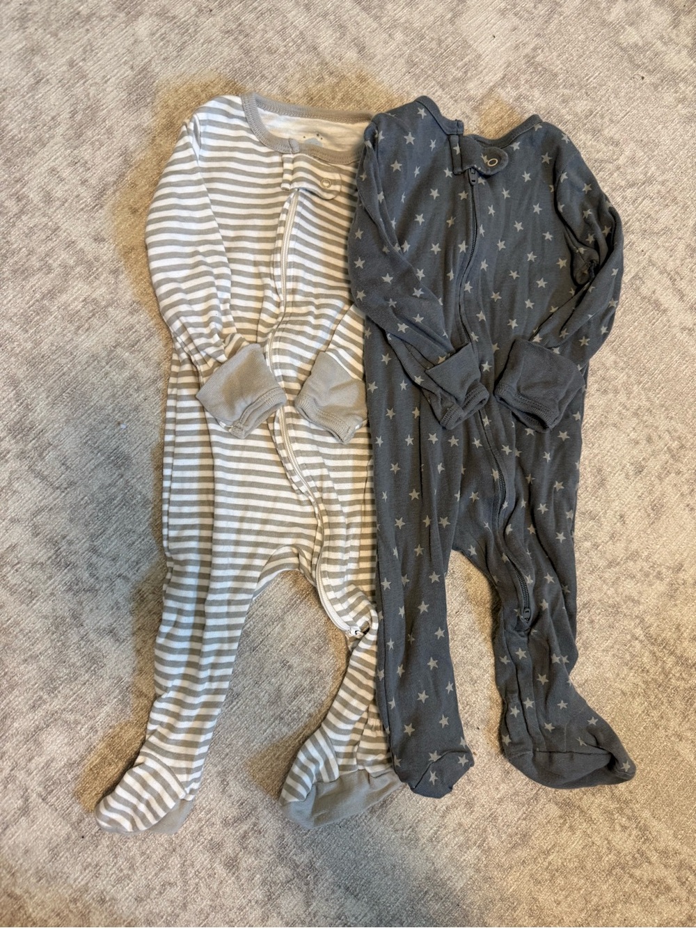 Classic Gray & Charcoal Star Baby Pajama Set - 2 Pack